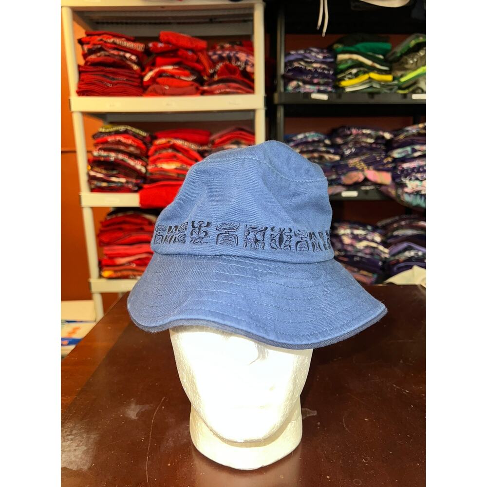 Vintage Crazy Shirts Bucket Hat Hawaii '64 Tribal Blue Wrap Around NWT Blue 90s